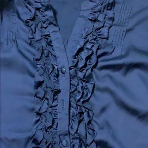 Button Down Blouse with Ruffles